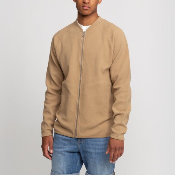 BNWT Revolution of 1995 - Men's Khaki/Beige Organic Cotton Bomber Sweatshirt - Picture 2 of 6